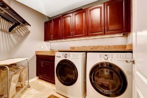 custom built laundry room cabinets